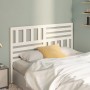 Solid white pine wood bed headboard 126x4x100 cm by vidaXL, Headboards and footboards - Ref: Foro24-814135, Price: 50,55 €, D...