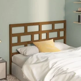 Honey brown solid pine wood bed headboard 126x4x100 cm by vidaXL, Headboards and footboards - Ref: Foro24-814187, Price: 46,4...
