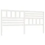 Solid white pine wood bed headboard 186x4x100 cm by vidaXL, Headboards and footboards - Ref: Foro24-814160, Price: 61,30 €, D...
