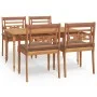 Juego comedor de jardín 5 pzas y cojines madera maciza de teca de vidaXL, Conjuntos de jardín - Ref: Foro24-3100791, Precio: ...