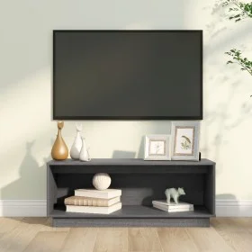 Gray pine solid wood TV cabinet 90x35x35 cm by vidaXL, TV Furniture - Ref: Foro24-813831, Price: 49,79 €, Discount: %