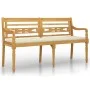 Batavia Bank cushion cream color solid teak wood 150 cm by vidaXL, garden benches - Ref: Foro24-3100828, Price: 243,86 €, Dis...