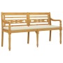 Batavia Bank cremefarbenes Kissen massives Teakholz 150 cm von vidaXL, Gartenbänke - Ref: Foro24-3100828, Preis: 243,63 €, Ra...