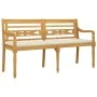 Batavia Bank cushion cream color solid teak wood 150 cm by vidaXL, garden benches - Ref: Foro24-3100828, Price: 243,86 €, Dis...