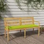 Banco Batavia con cojín verde brillo madera maciza teca 150 cm de vidaXL, Bancos de jardín - Ref: Foro24-3100837, Precio: 240...