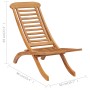 Silla de jardín plegable madera maciza de teca 50x90x69 cm