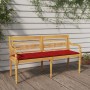 Batavia Bank mit rotem Kissen aus massivem Teakholz 150 cm von vidaXL, Gartenbänke - Ref: Foro24-3100847, Preis: 254,14 €, Ra...