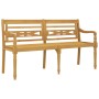 Batavia bench with glossy green cushion solid teak wood 150 cm by vidaXL, garden benches - Ref: Foro24-3100852, Price: 245,52...