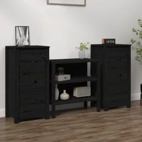 Sideboards 2 pcs solid black pine wood 40x35x80 cm by vidaXL, Sideboards - Ref: Foro24-813748, Price: 119,90 €, Discount: %