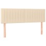 Cama box spring con colchón tela color crema 140x200 cm