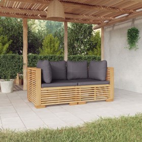 Garden corner sofa with cushions 2 pieces solid teak wood by vidaXL, Garden sets - Ref: Foro24-3100864, Price: 460,97 €, Disc...