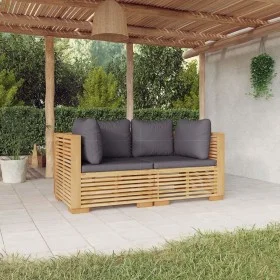 Garden corner sofa with cushions 2 pieces solid teak wood by vidaXL, Garden sets - Ref: Foro24-3100864, Price: 454,78 €, Disc...