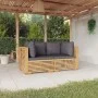 Sofá esquina jardín con cojines 2 piezas madera maciza teca de vidaXL, Conjuntos de jardín - Ref: Foro24-3100864, Precio: 454...