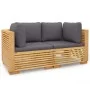 Garden corner sofa with cushions 2 pieces solid teak wood by vidaXL, Garden sets - Ref: Foro24-3100864, Price: 454,78 €, Disc...