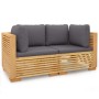 Garten-Ecksofa mit Kissen, 2 Stück, massives Teakholz von vidaXL, Gartensets - Ref: Foro24-3100864, Preis: 460,97 €, Rabatt: %