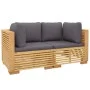 Garden corner sofa with cushions 2 pieces solid teak wood by vidaXL, Garden sets - Ref: Foro24-3100864, Price: 454,78 €, Disc...
