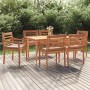 Garten Essgarnitur 7 Stück mit Kissen massivem Teakholz von vidaXL, Gartensets - Ref: Foro24-3100792, Preis: 989,09 €, Rabatt: %
