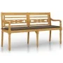 Batavia bench with taupe gray cushion solid teak wood 150 cm by vidaXL, garden benches - Ref: Foro24-3100834, Price: 248,18 €...