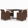 5-piece garden dining set with brown synthetic rattan cushions by vidaXL, Garden sets - Ref: Foro24-3095512, Price: 323,82 €,...