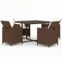 5-piece garden dining set with brown synthetic rattan cushions by vidaXL, Garden sets - Ref: Foro24-3095512, Price: 319,10 €,...