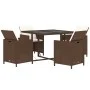 5-piece garden dining set with brown synthetic rattan cushions by vidaXL, Garden sets - Ref: Foro24-3095512, Price: 319,10 €,...