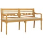 Batavia Bank mit beigem Kissen aus massivem Teakholz 150 cm von vidaXL, Gartenbänke - Ref: Foro24-3100829, Preis: 244,96 €, R...