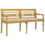 Batavia bench with beige cushion solid teak wood 150 cm by vidaXL, garden benches - Ref: Foro24-3100829, Price: 237,21 €, Dis...