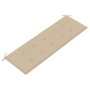 Banco Batavia con cojín beige madera maciza de teca 150 cm de vidaXL, Bancos de jardín - Ref: Foro24-3100829, Precio: 225,51 €