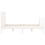 White solid wood bed frame with headboard 140x190 cm by vidaXL, Beds and slatted bases - Ref: Foro24-3193772, Price: 131,60 €...