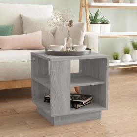Mesa de centro madera contrachapada gris Sonoma 40x40x43 cm