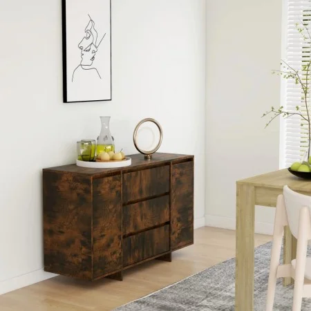 Sideboard with 3 smoked oak drawers 120x41x75 cm by vidaXL, Sideboards - Ref: Foro24-813062, Price: 125,36 €, Discount: %