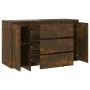Sideboard with 3 smoked oak drawers 120x41x75 cm by vidaXL, Sideboards - Ref: Foro24-813062, Price: 125,36 €, Discount: %