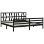 Bed frame with black solid wood headboard 200x200 cm by vidaXL, Beds and slatted bases - Ref: Foro24-3194400, Price: 174,07 €...