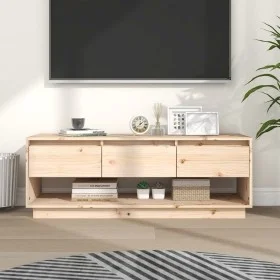 Mueble de TV de madera maciza de pino 110,5x34x40 cm by vidaXL, TV Furniture - Ref: Foro24-813844, Price: 75,09 €, Discount: %