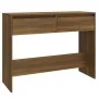 Engineered wood brown oak console table 100x35x76.5 cm by vidaXL, Side tables - Ref: Foro24-813037, Price: 58,83 €, Discount: %