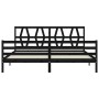 Bed frame with black solid wood headboard 200x200 cm by vidaXL, Beds and slatted bases - Ref: Foro24-3194400, Price: 174,07 €...