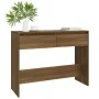Engineered wood brown oak console table 100x35x76.5 cm by vidaXL, Side tables - Ref: Foro24-813037, Price: 58,83 €, Discount: %