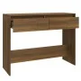 Engineered wood brown oak console table 100x35x76.5 cm by vidaXL, Side tables - Ref: Foro24-813037, Price: 58,83 €, Discount: %