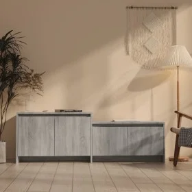 Smoked gray engineered wood TV cabinet 146.5x35x50 cm by vidaXL, TV Furniture - Ref: Foro24-813027, Price: 60,67 €, Discount: %