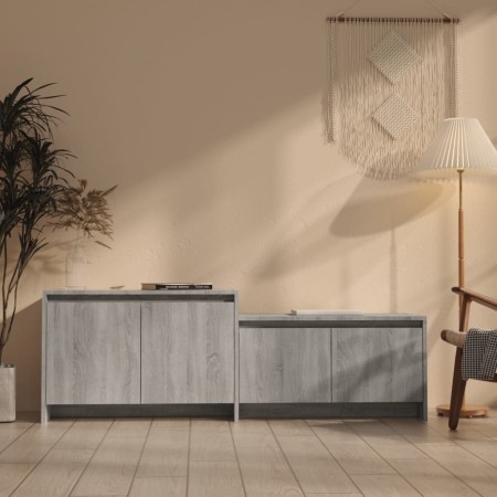 TV-Schrank aus geräuchertem grauem Holzwerkstoff, 146,5 x 35 x 50 cm von vidaXL, TV-Möbel - Ref: Foro24-813027, Preis: 61,25 ...