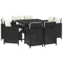 9-piece garden dining set and black synthetic rattan cushions by vidaXL, Garden sets - Ref: Foro24-3095505, Price: 592,49 €, ...