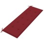 Batavia bench with solid teak wood wine red cushion 150 cm by vidaXL, garden benches - Ref: Foro24-3100835, Price: 247,52 €, ...