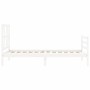 Weißer Massivholzbettrahmen mit Kopfteil 90x200 cm von vidaXL, Betten und Lattenroste - Ref: Foro24-3194362, Preis: 97,37 €, ...