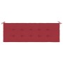 Cojín de banco de jardín tela Oxford rojo tinto 150x50x4 cm