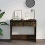 Smoked oak engineered wood console table 89x41x76.5 cm by vidaXL, Side tables - Ref: Foro24-812999, Price: 45,58 €, Discount: %