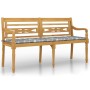 Batavia Bank mit grauem Schachbrettmuster Kissen Teakholz 150cm von vidaXL, Gartenbänke - Ref: Foro24-3100840, Preis: 253,29 ...
