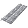 Banco Batavia con cojín patrón cuadros grises madera teca 150cm de vidaXL, Bancos de jardín - Ref: Foro24-3100840, Precio: 23...