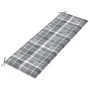 Batavia bank with gray checkered pattern cushion teak wood 150cm by vidaXL, garden benches - Ref: Foro24-3100840, Price: 249,...
