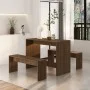 Oak brown engineered wood 3-piece dining set by vidaXL, Furniture sets for kitchens and dining rooms - Ref: Foro24-812971, Pr...