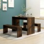 3-piece dining set made of smoked oak engineered wood by vidaXL, Furniture sets for kitchens and dining rooms - Ref: Foro24-8...